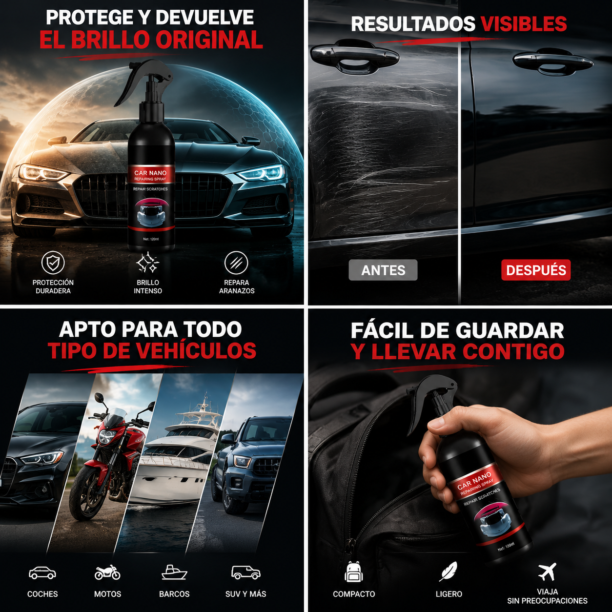 GlossArmor™ - Spray REPARACIÓN ARAÑAZOS 120ml