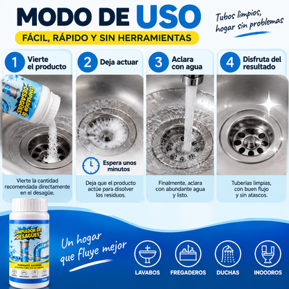DesatascaPro™ - Limpiador de Desagües Potente