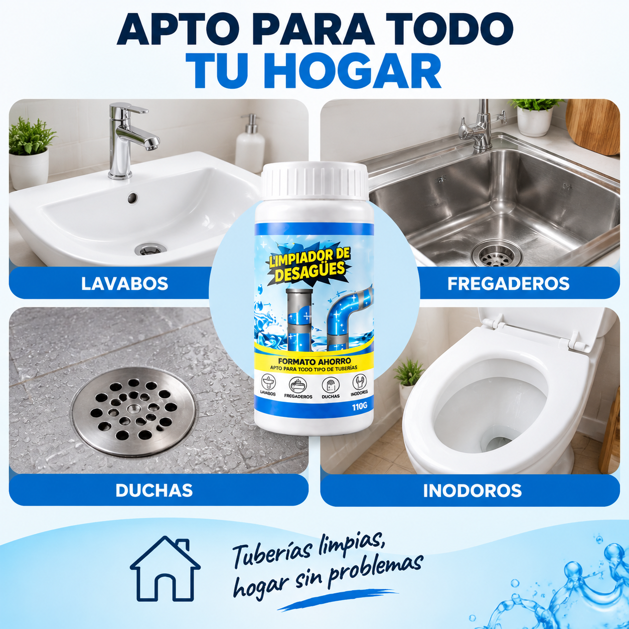 DesatascaPro™ - Limpiador de Desagües Potente
