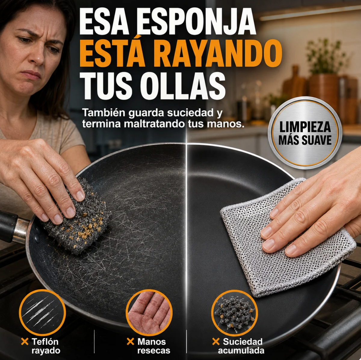 CleanUltra - Pack 10 Paños de Micro Acero Multiusos - Limpia La Grasa Más Dificil sin Rallar Tus Ollas