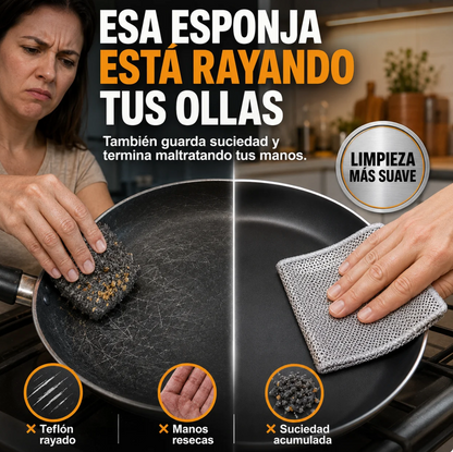 CleanUltra - Pack 10 Paños de Micro Acero Multiusos - Limpia La Grasa Más Dificil sin Rallar Tus Ollas