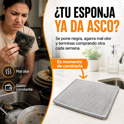CleanUltra - Pack 10 Paños de Micro Acero Multiusos - Limpia La Grasa Más Dificil sin Rallar Tus Ollas