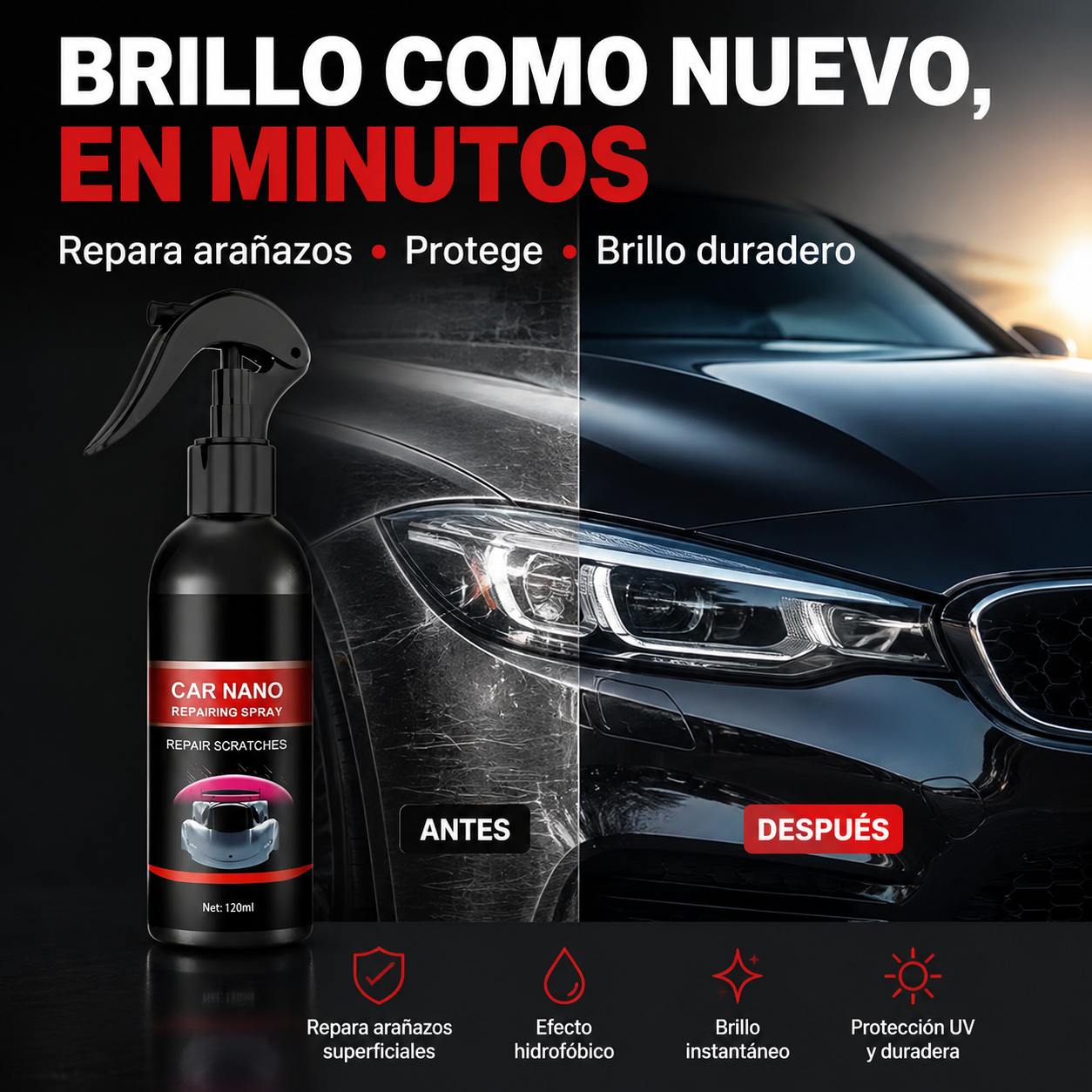 GlossArmor™ - Spray REPARACIÓN ARAÑAZOS 120ml