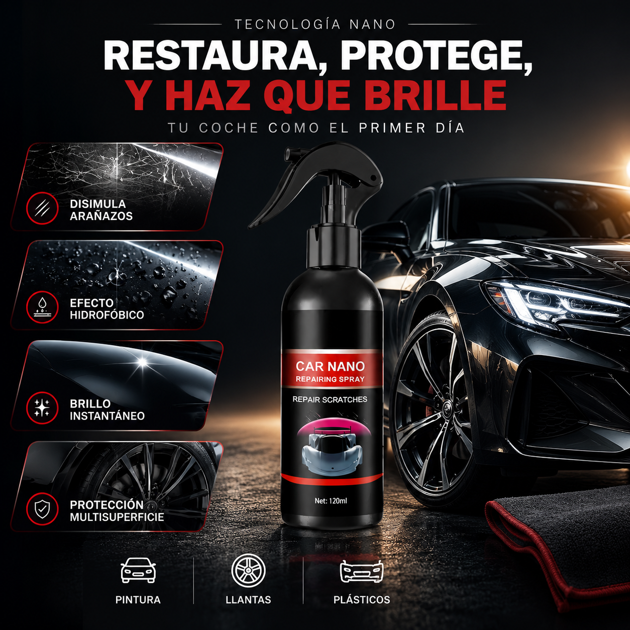 GlossArmor™ - Spray REPARACIÓN ARAÑAZOS 120ml