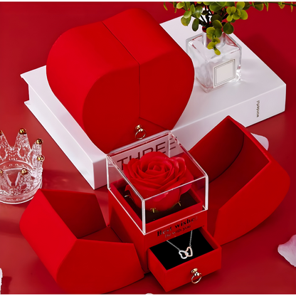 LuxeRose - Caja de Regalo de Rosa Preservada