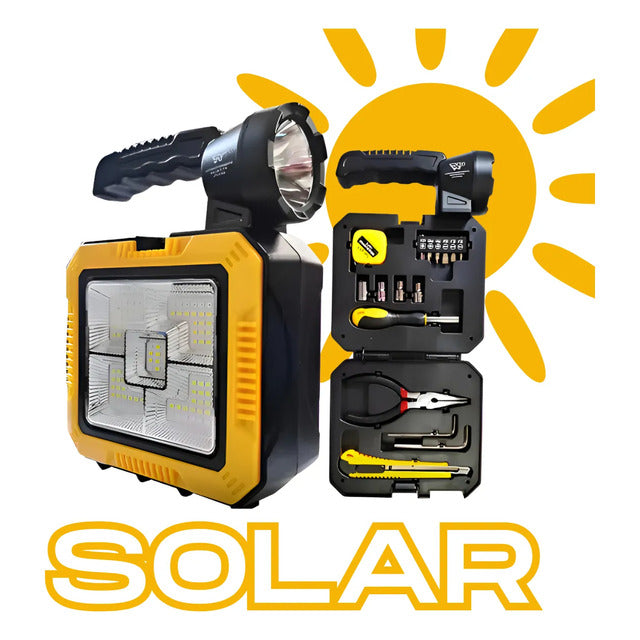 Linterna led solar con kit de herramientas