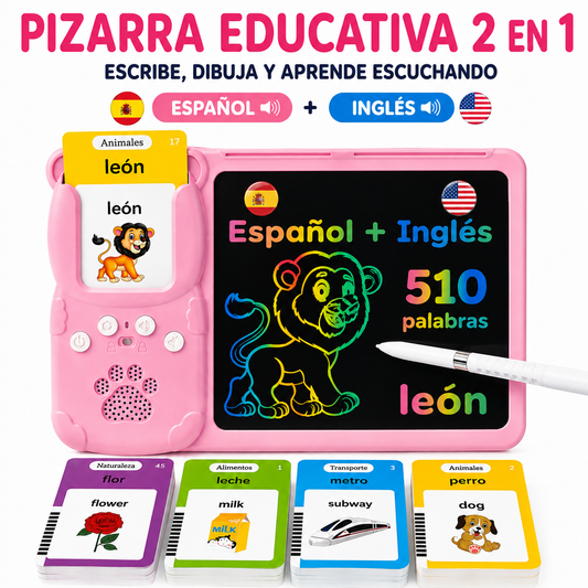 DIVERKIDS™ - Pizarra Educativa 2 en 1 con Tarjetas