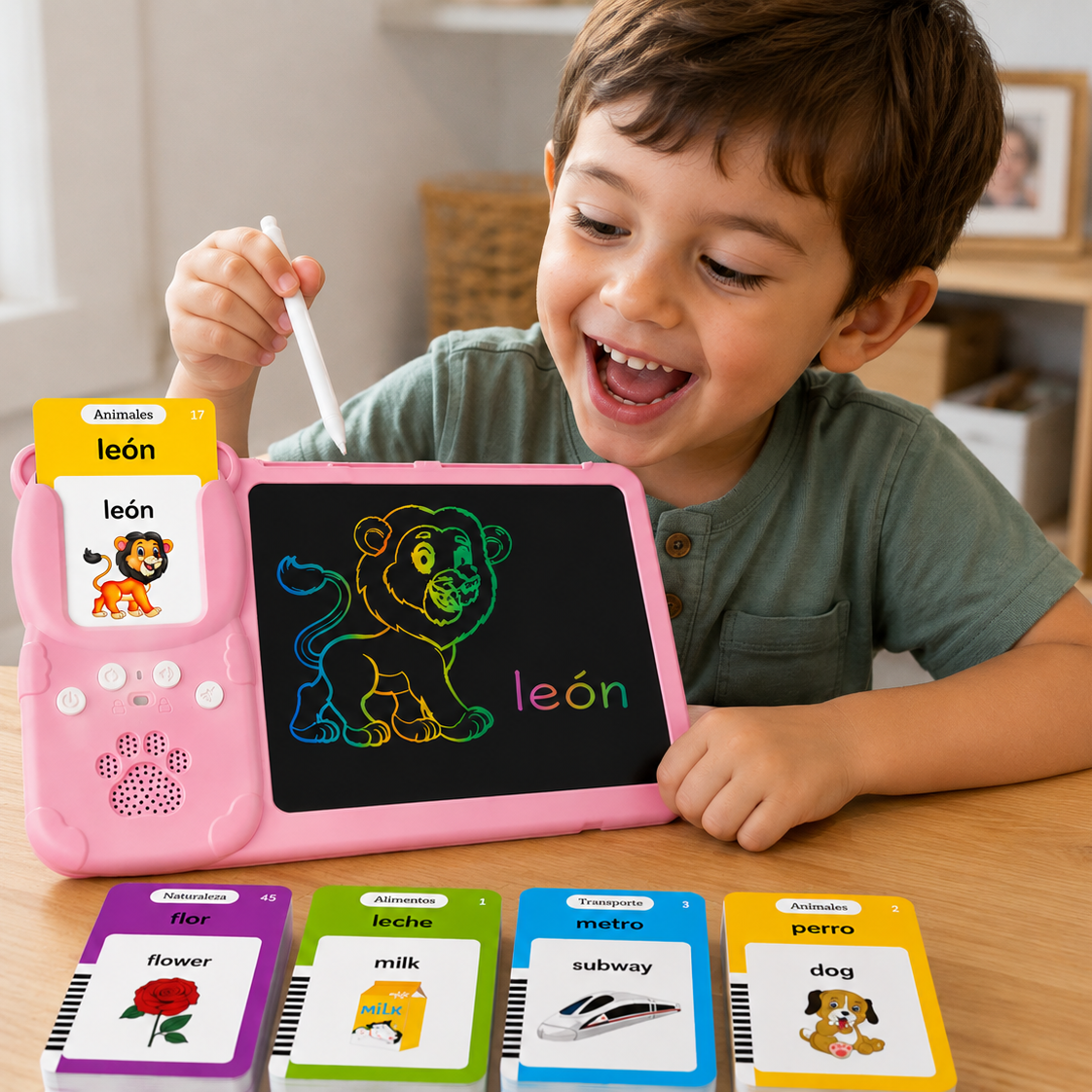 DIVERKIDS™ - Pizarra Educativa 2 en 1 con Tarjetas