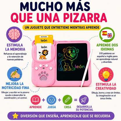 DIVERKIDS™ - Pizarra Educativa 2 en 1 con Tarjetas